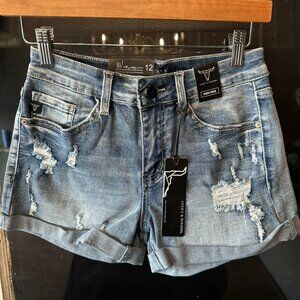 High Rise Denim Shorts
